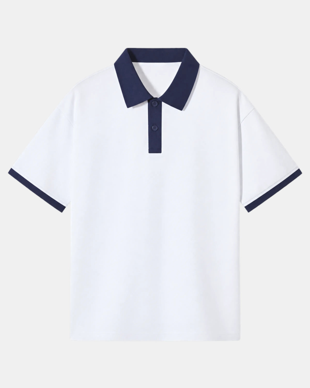 Men's Tipped Collar Knit Polo Shirt in navy