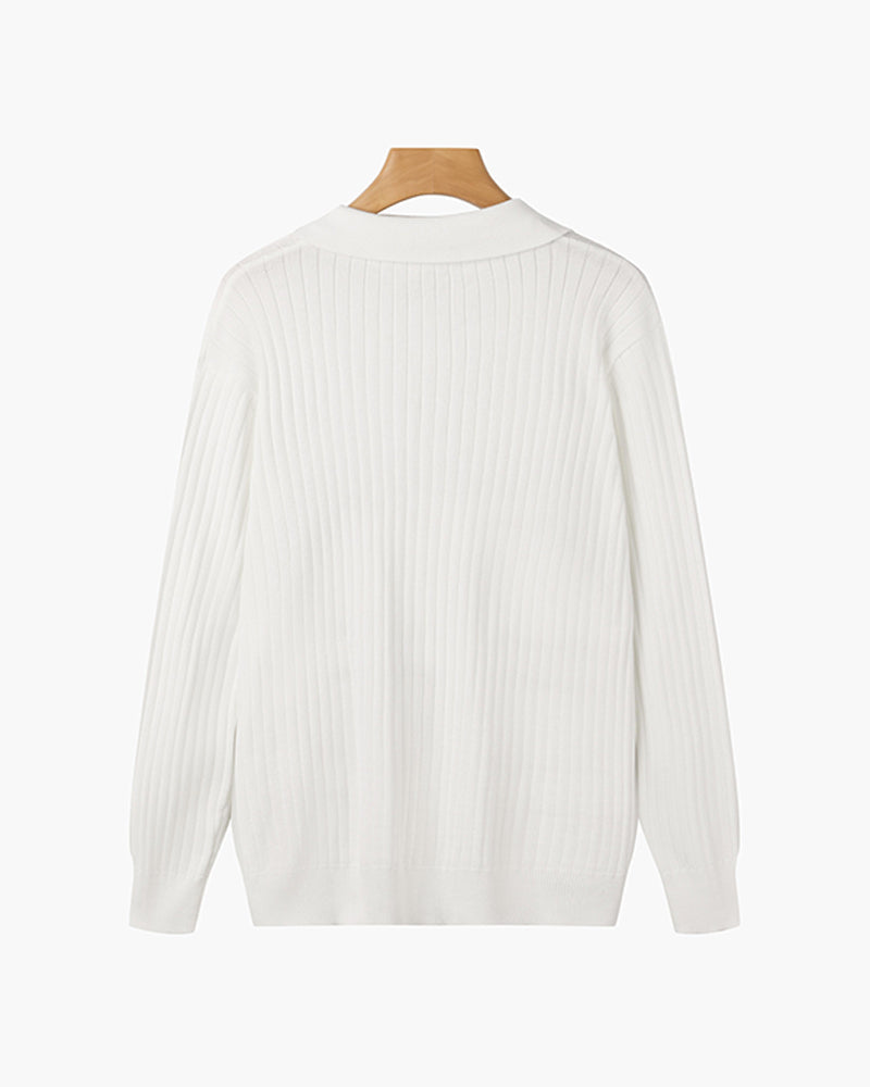 Long-Sleeve V-Neck Polo