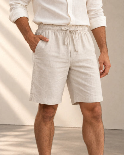 Men's Relaxed Linen Drawstring Shorts, product photo 1