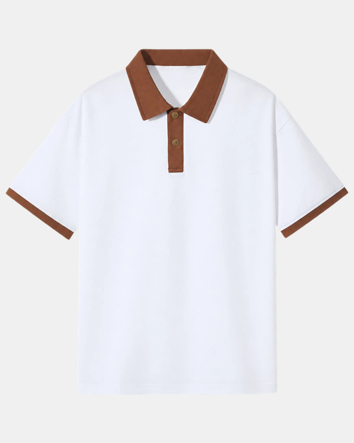 Men's Tipped Collar Knit Polo Shirt in brown