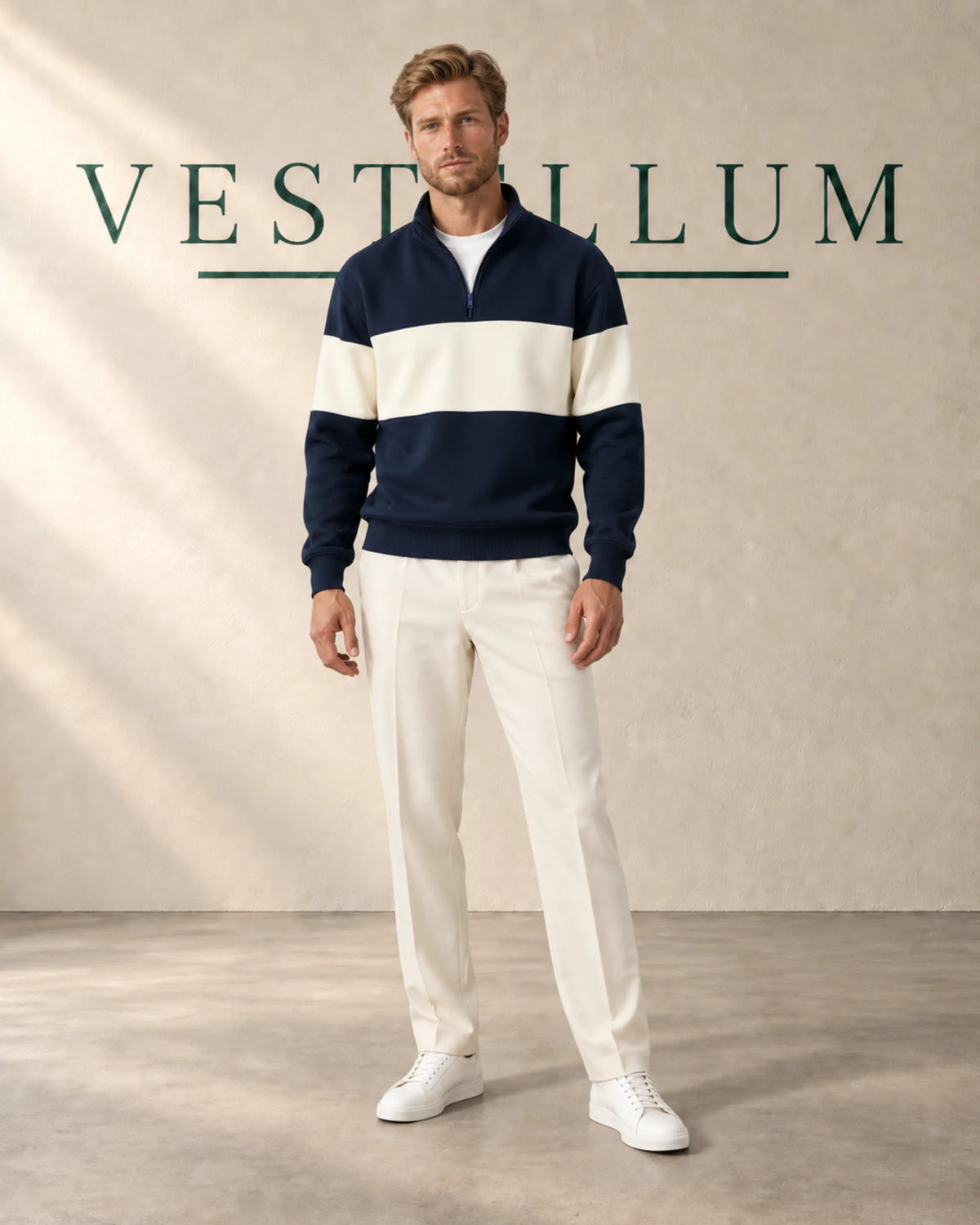Men's Colourblock Half-Zip Sweatshirt, product photo 3