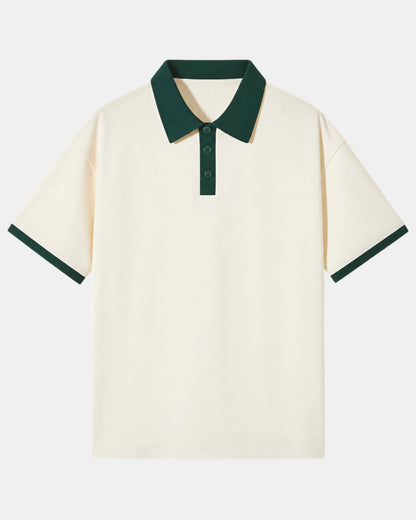 Men's Tipped Collar Knit Polo Shirt in green