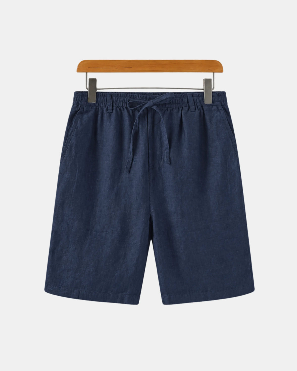 Men's Relaxed Linen Drawstring Shorts in blue