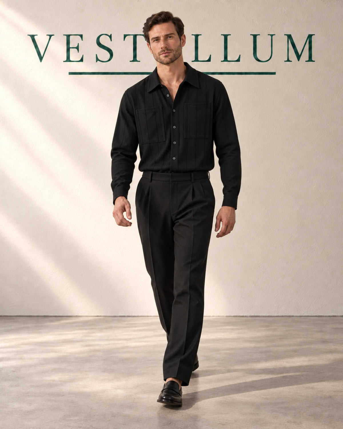 Men's Ribbed Textured Long-Sleeve Shirt, product photo 3