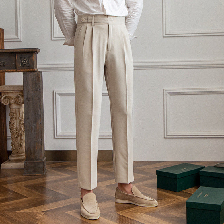 Pleated Wide-Leg Trousers