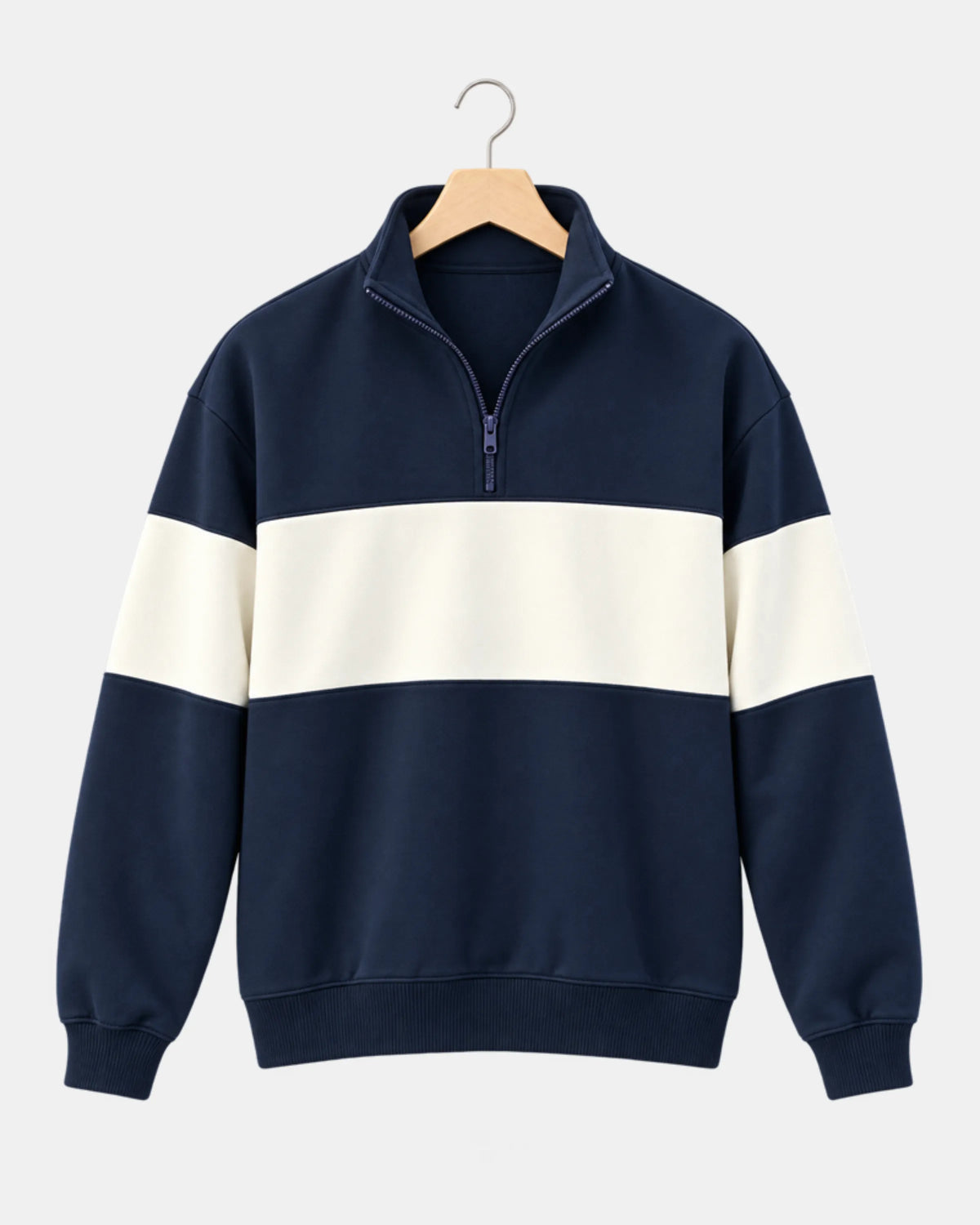 Men's Colourblock Half-Zip Sweatshirt in navy