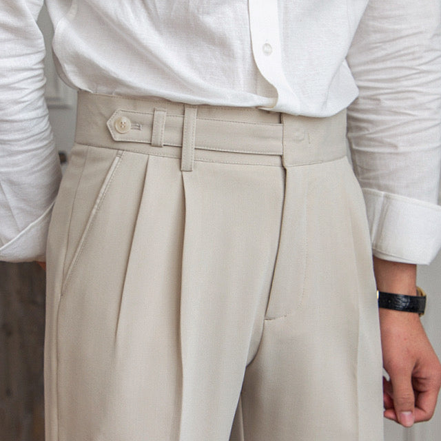 Pleated Wide-Leg Trousers