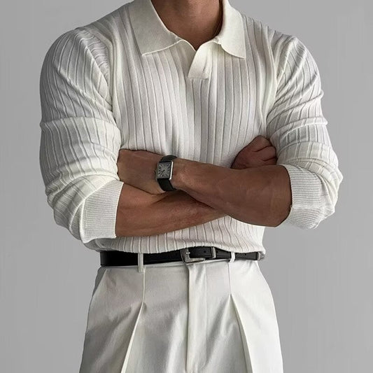 Long-Sleeve V-Neck Polo