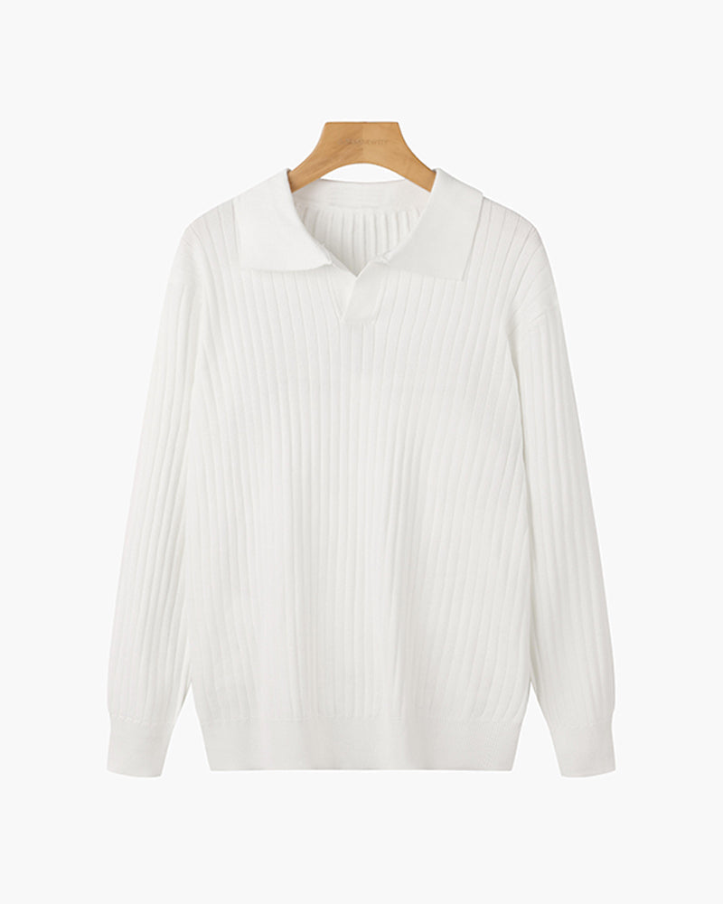 Long-Sleeve V-Neck Polo