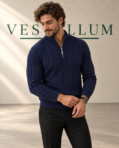 Men's Cable-Knit Half-Zip Jumper, product photo 1