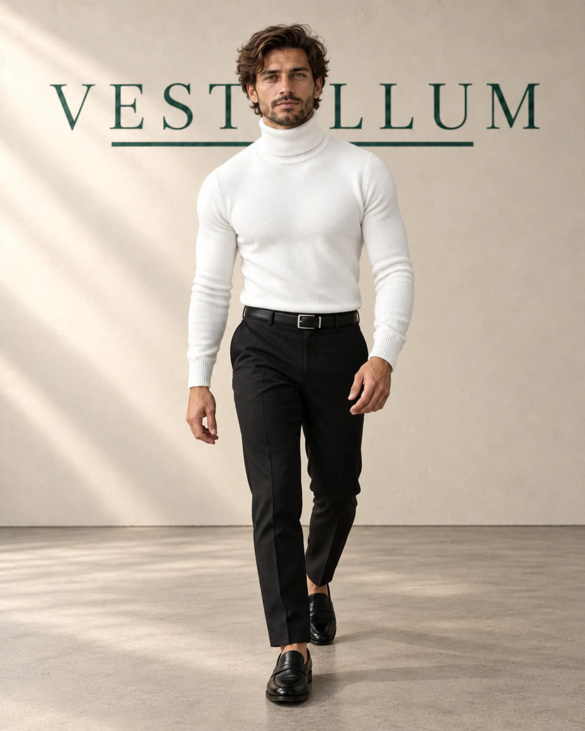 Men's High-Neck Fine Knit Jumper, product photo 2