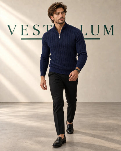 Men's Cable-Knit Half-Zip Jumper, product photo 2